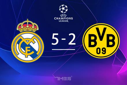 歐冠-皇馬5-2橫掃多特，維尼修斯破門，呂迪格建功