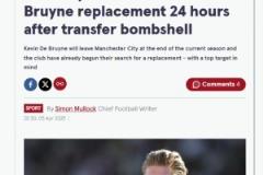 《鏡報》：曼城選擇維爾茨作為德布勞內的替代者