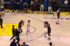 09雙雄傾盡全力！哈登和庫(kù)里賽后第一時(shí)間擁抱在一起