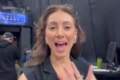 宿命為大家找到了！這就是前兩天采訪哈登的女記者~年級有點偏大