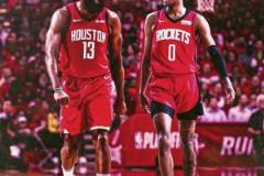 一個7分一個8分！美國火箭博主調侃：哈登將自己G7的火炬?zhèn)鞯搅私軅?格林手里