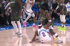 針鋒相對！華子與SGA纏斗被吹犯規(guī)，隨后想隔扣宣泄被多特拉下