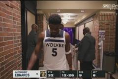 西決大比分0-2落后！愛德華茲&蘭德爾賽后低頭離場，難掩失落